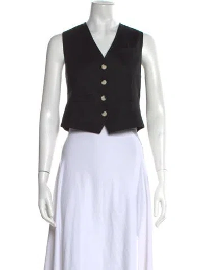 Pre-owned Veronica Beard V-neck Sleeveless Button-up Top In Blue