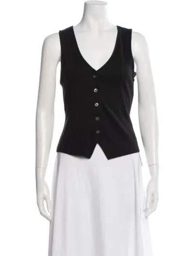 Pre-owned Veronica Beard V-neck Sleeveless Button-up Top W/ Tags In White