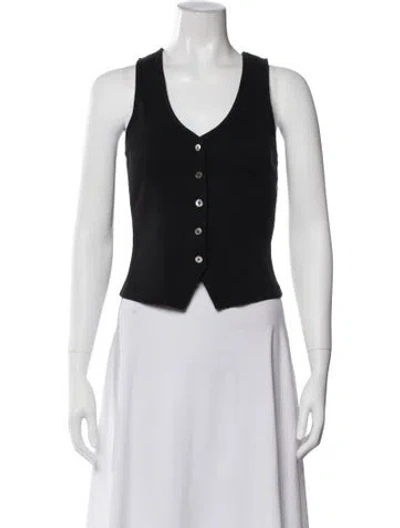 Pre-owned Veronica Beard V-neck Sleeveless Button-up Top In White