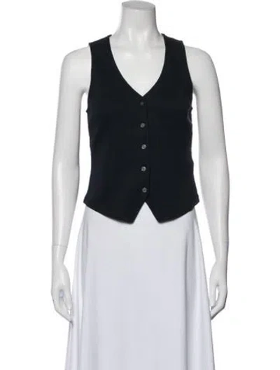 Pre-owned Veronica Beard V-neck Sleeveless Button-up Top In White