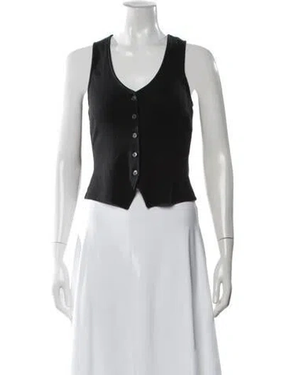 Pre-owned Veronica Beard V-neck Sleeveless Button-up Top In White