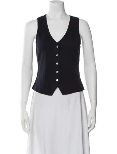 Pre-owned Veronica Beard V-neck Sleeveless Top In Black