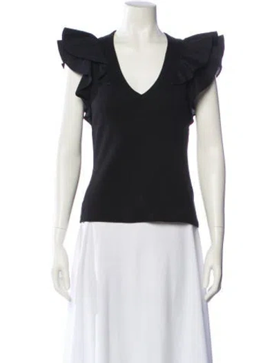 Pre-owned Veronica Beard V-neck Sleeveless Top In Black