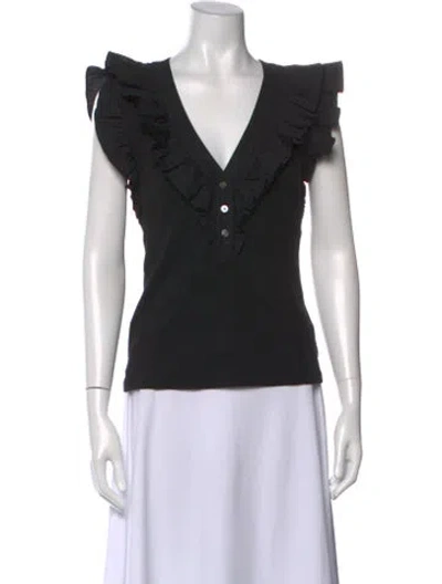 Pre-owned Veronica Beard V-neck Sleeveless Top In Black