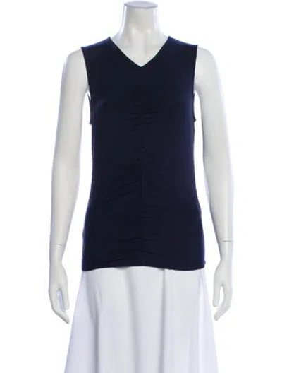 Pre-owned Veronica Beard V-neck Sleeveless Top In Black