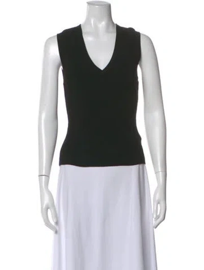 Pre-owned Veronica Beard V-neck Sleeveless Top In Black