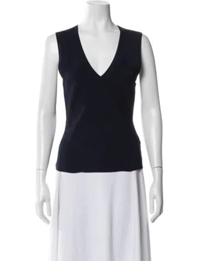 Pre-owned Veronica Beard V-neck Sleeveless Top In Black