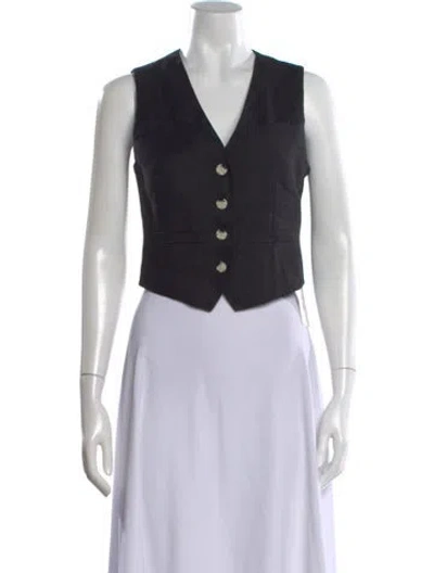 Pre-owned Veronica Beard V-neck Sleeveless Top In Blue