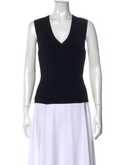 Pre-owned Veronica Beard V-neck Sleeveless Top In Blue