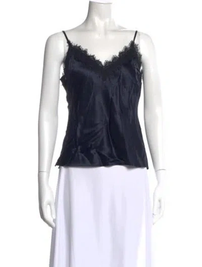 Pre-owned Veronica Beard V-neck Sleeveless Top In Blue