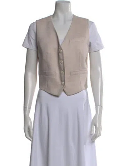 Pre-owned Veronica Beard V-neck Sleeveless Top In Gray