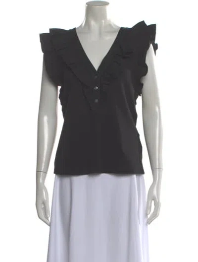 Pre-owned Veronica Beard V-neck Sleeveless Top In Gray