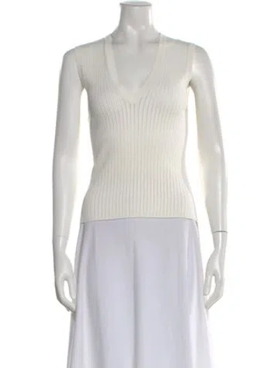 Pre-owned Veronica Beard V-neck Sleeveless Top In Gray