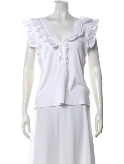 Pre-owned Veronica Beard V-neck Sleeveless Top In Neutral