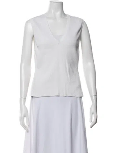 Pre-owned Veronica Beard V-neck Sleeveless Top In Neutral