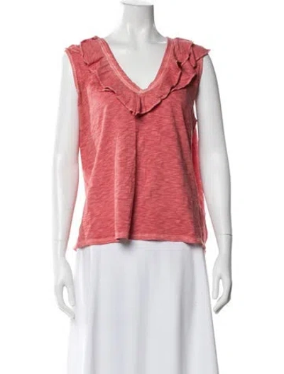 Pre-owned Veronica Beard V-neck Sleeveless Top In Pink