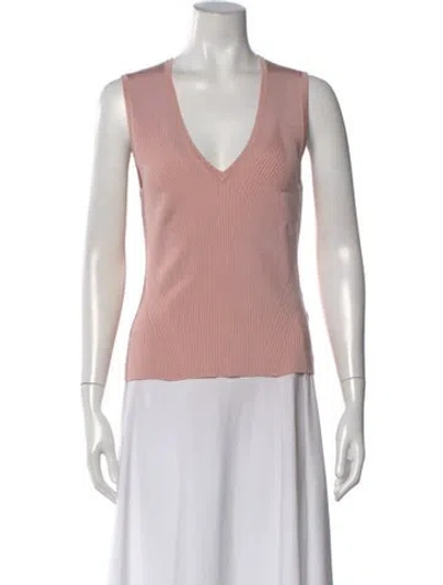 Pre-owned Veronica Beard V-neck Sleeveless Top In Pink