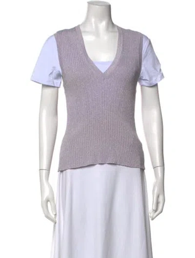 Pre-owned Veronica Beard V-neck Sleeveless Top In Purple