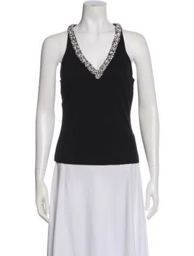 Pre-owned Veronica Beard V-neck Sleeveless Top W/ Tags In Black