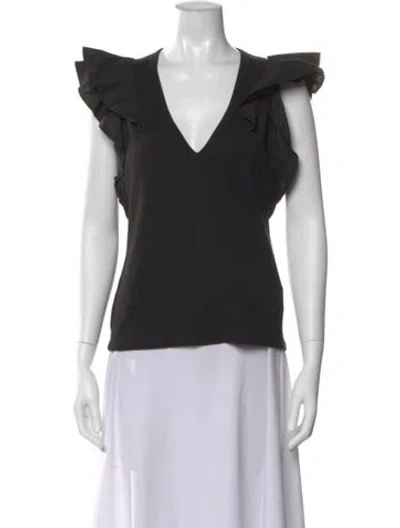 Pre-owned Veronica Beard V-neck Sleeveless Top W/ Tags In Black