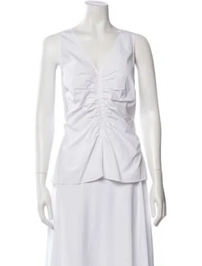Pre-owned Veronica Beard V-neck Sleeveless Top W/ Tags In White