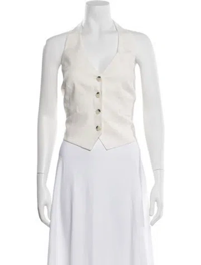 Pre-owned Veronica Beard V-neck Sleeveless Top W/ Tags In White