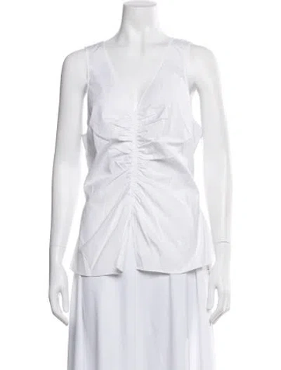 Pre-owned Veronica Beard V-neck Sleeveless Top W/ Tags In White