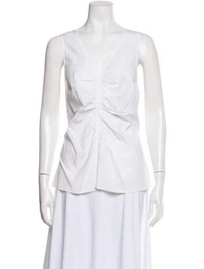 Pre-owned Veronica Beard V-neck Sleeveless Top In White