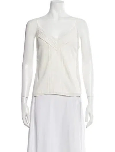 Pre-owned Veronica Beard V-neck Sleeveless Top In White