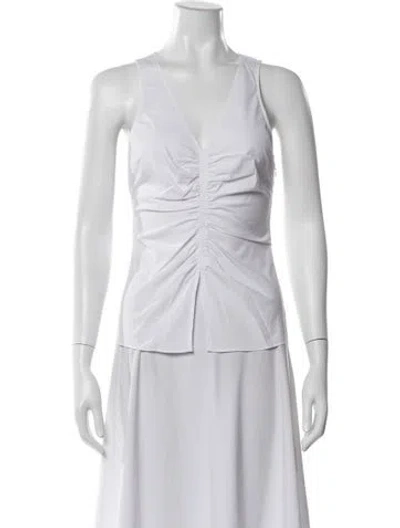 Pre-owned Veronica Beard V-neck Sleeveless Top In White