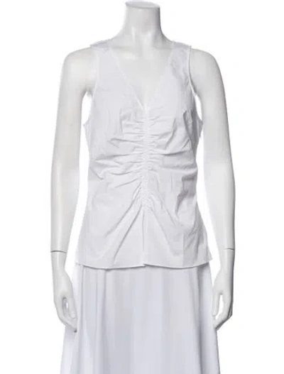 Pre-owned Veronica Beard V-neck Sleeveless Top In White
