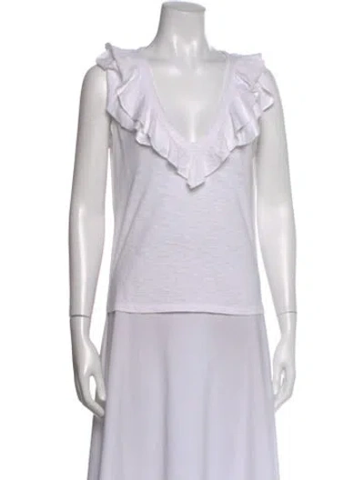 Pre-owned Veronica Beard V-neck Sleeveless Top In White