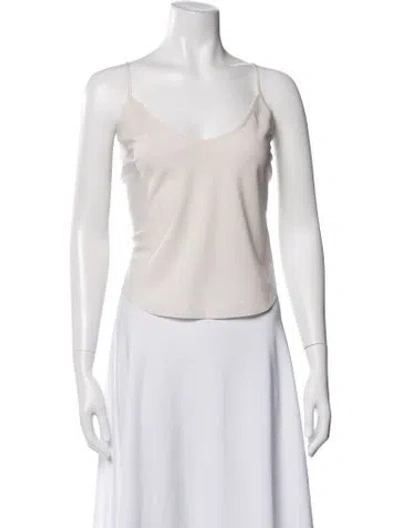 Pre-owned Veronica Beard V-neck Sleeveless Top In White