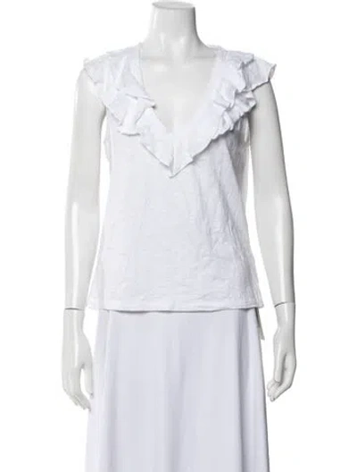 Pre-owned Veronica Beard V-neck Sleeveless Top In White