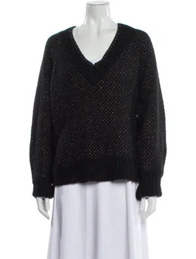 Pre-owned Veronica Beard V-neck Sweater In Black