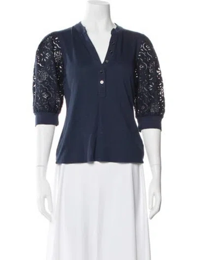 Pre-owned Veronica Beard V-neck Sweater In Blue