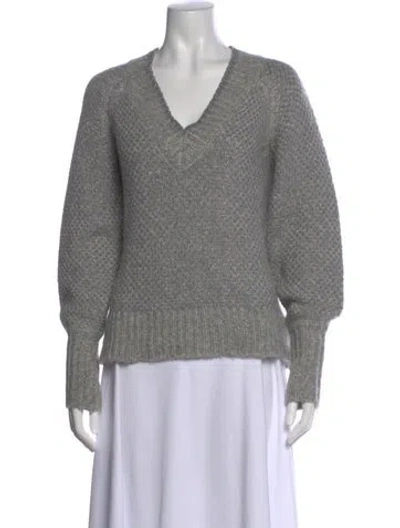 Pre-owned Veronica Beard V-neck Sweater In Gray