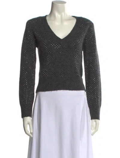 Pre-owned Veronica Beard V-neck Sweater In Gray