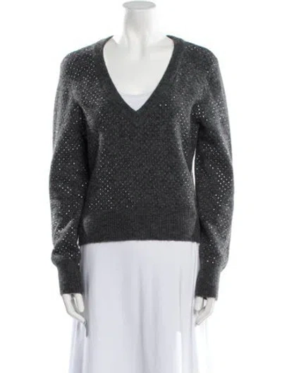 Pre-owned Veronica Beard V-neck Sweater In Gray