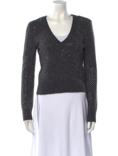 Pre-owned Veronica Beard V-neck Sweater In Gray