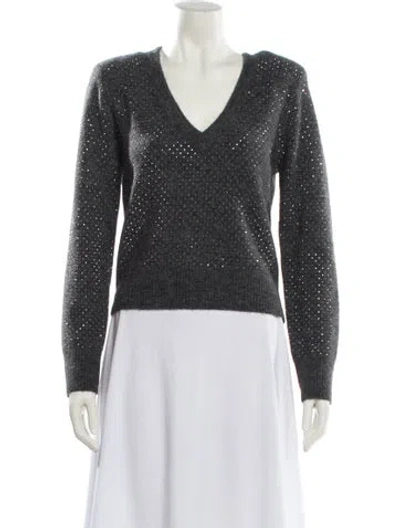Pre-owned Veronica Beard V-neck Sweater In Gray
