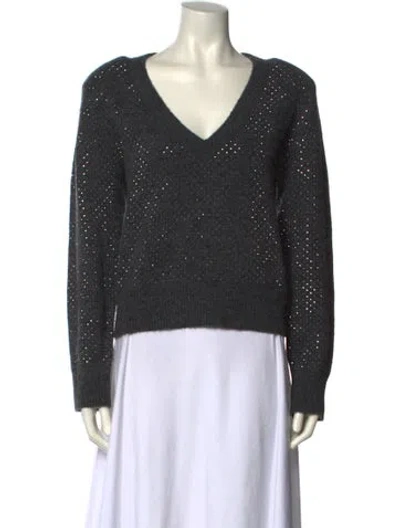 Pre-owned Veronica Beard V-neck Sweater In Gray
