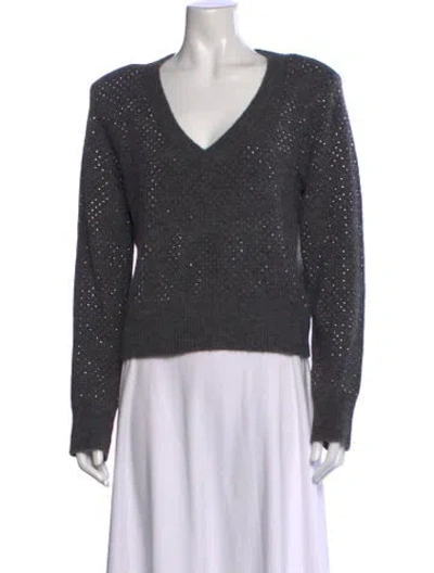 Pre-owned Veronica Beard V-neck Sweater In Grey