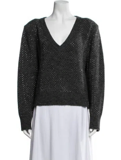 Pre-owned Veronica Beard V-neck Sweater In Grey