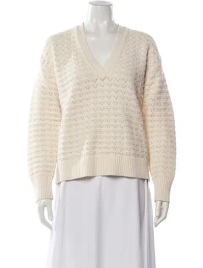 Pre-owned Veronica Beard V-neck Sweater In Neutral