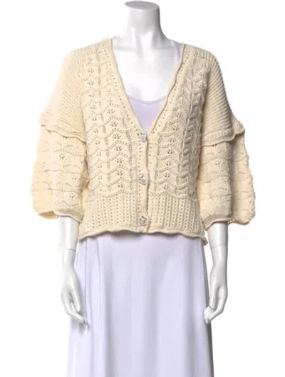 Pre-owned Veronica Beard V-neck Sweater In Neutral