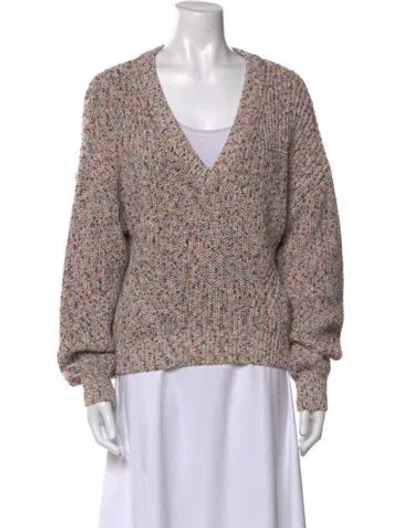 Pre-owned Veronica Beard V-neck Sweater In Neutral