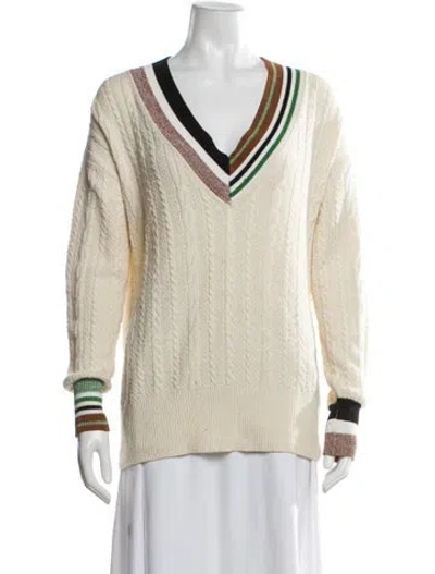 Pre-owned Veronica Beard V-neck Sweater In Neutral