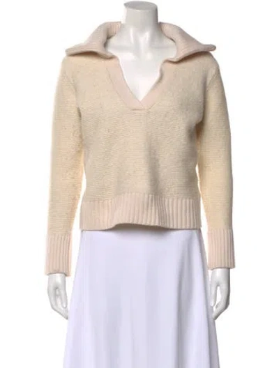 Pre-owned Veronica Beard V-neck Sweater In Neutral