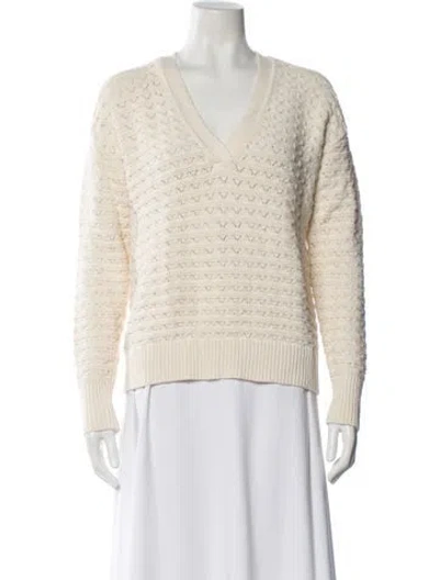 Pre-owned Veronica Beard V-neck Sweater In Neutral